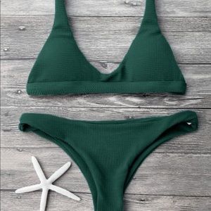 Green Seamless Bathing Suit